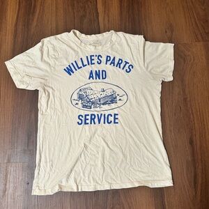 imogene + willie Cream Tee with Blue Graphic
